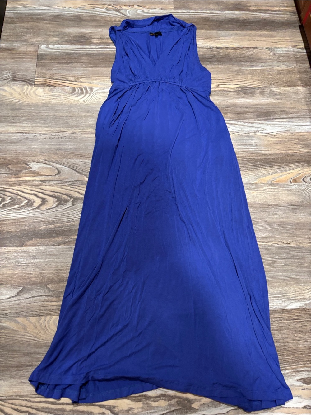 whish Royal Blue V-Neck Sleeveless Maxi Dress